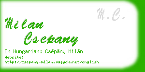 milan csepany business card