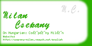 milan csepany business card